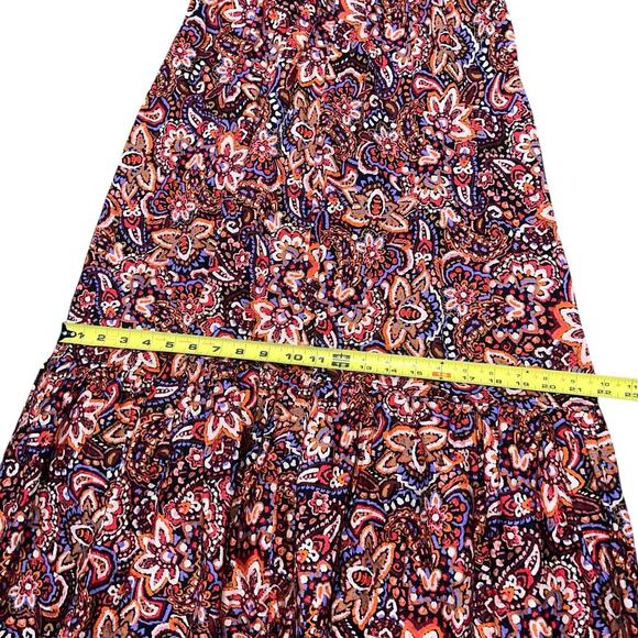 JASON WU Floral Halter Cut Out Back Tiered Maxi Dress Size L - Picture 10 of 12